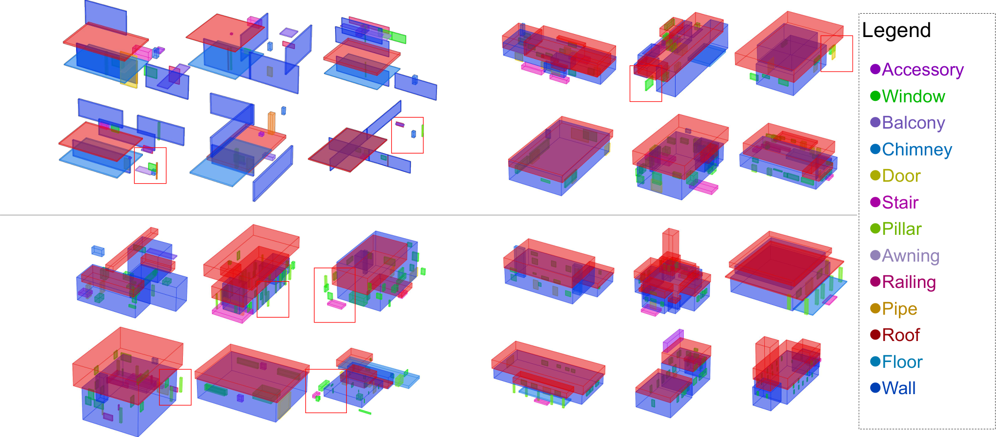 Figure 5: Qualitative comparison on unconditional building layout generation
